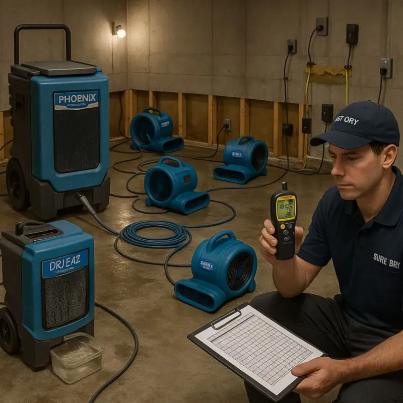 Structural Drying and Dehumidification process in Walterboro, SC